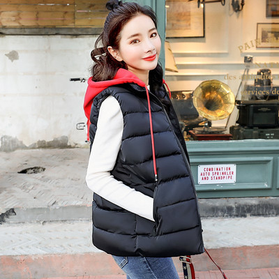 Γυναικείο κοντό μοντέλο γιλέκο με κουκούλα