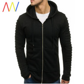 Férfi pulóver dombornyomott ujjakkal és cipzárral