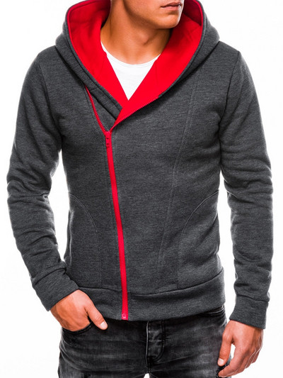 Φθινοπωρινό φούτερ με πλευρική στερέωση και κουκούλα