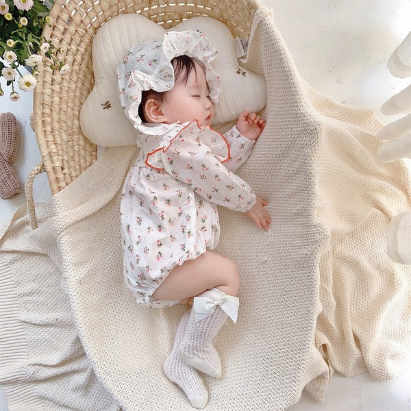 Καθημερινόβρεφικό  κορμάκι  για κορίτσια με μακριά μανίκια