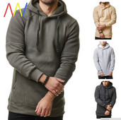 Ανδρικό φούτερ με κουκούλα και ανάγλυφα μανίκια