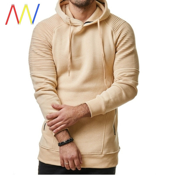 Ανδρικό φούτερ με κουκούλα και ανάγλυφα μανίκια