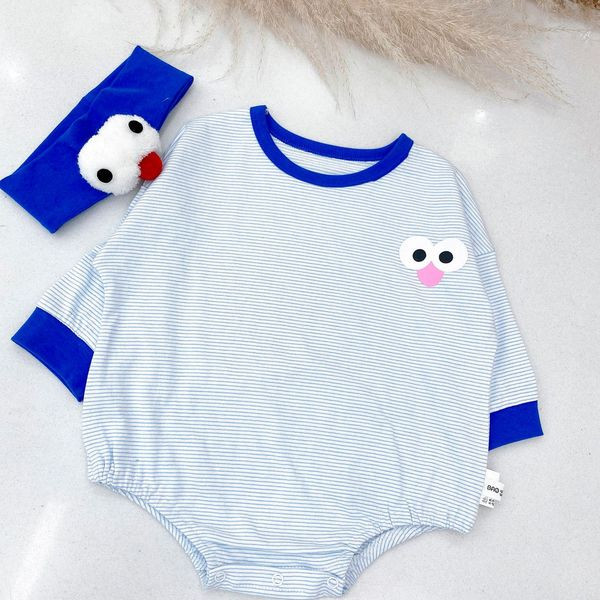 Βρεφικό κορμάκι με μακριά μανίκια και απλικέ