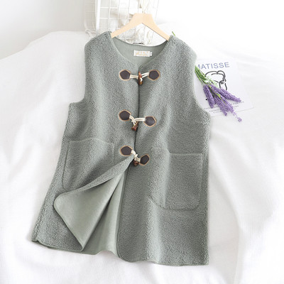 Γυναικείο μακρύ γιλέκο με κουμπιά και τσέπες