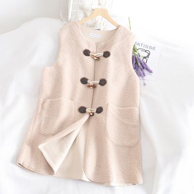 Γυναικείο μακρύ γιλέκο με κουμπιά και τσέπες