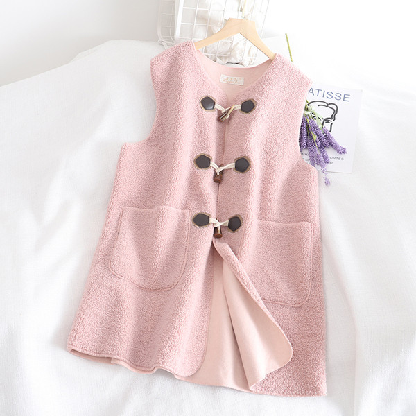 Γυναικείο μακρύ γιλέκο με κουμπιά και τσέπες