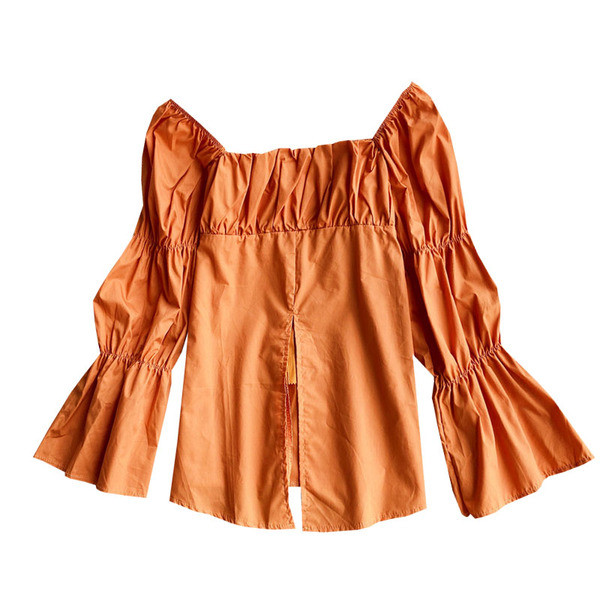 Elegantna ženska košulja s četvrtastim izrezom - široki model