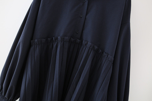 Laia mudeli naiste särk - klassikalise krae ja pikkade varrukatega