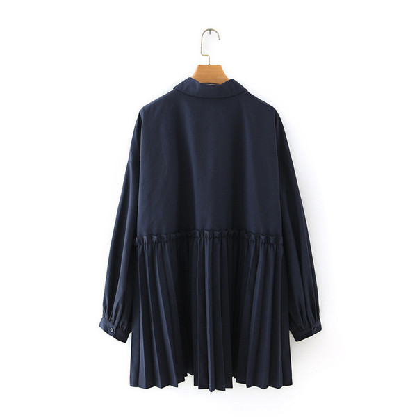 Laia mudeli naiste särk - klassikalise krae ja pikkade varrukatega