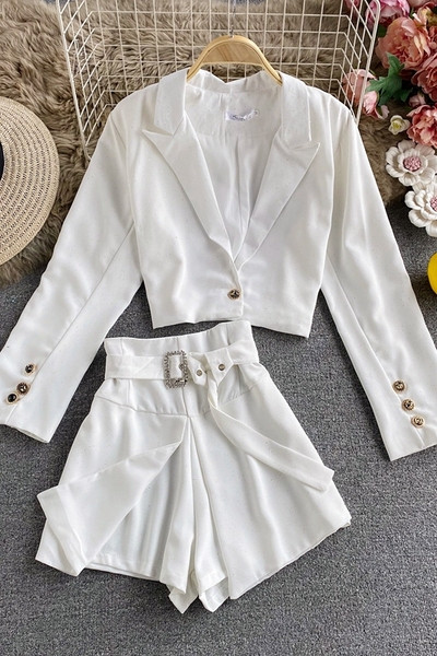 Naiste vabaaja komplekt vöö ja kõrge vöökohaga