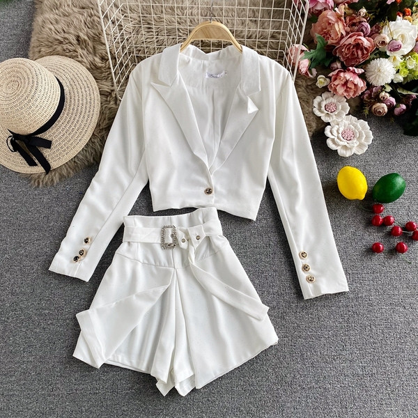 Naiste vabaaja komplekt vöö ja kõrge vöökohaga