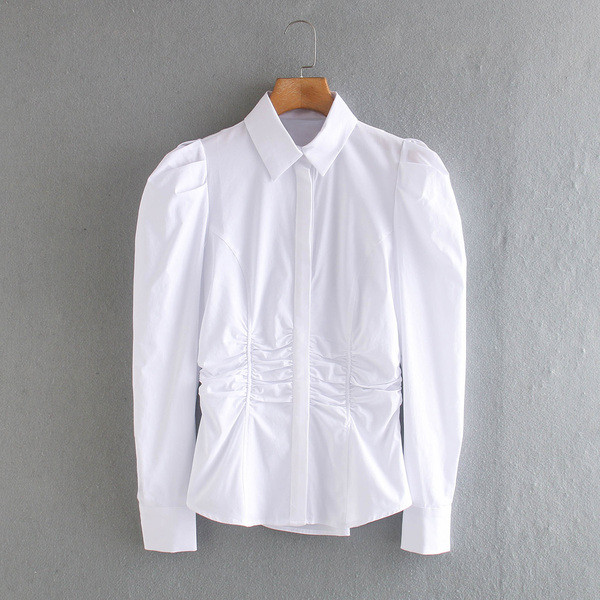 Uue mudeli klassikalise kraega naiste särk - valget värvi