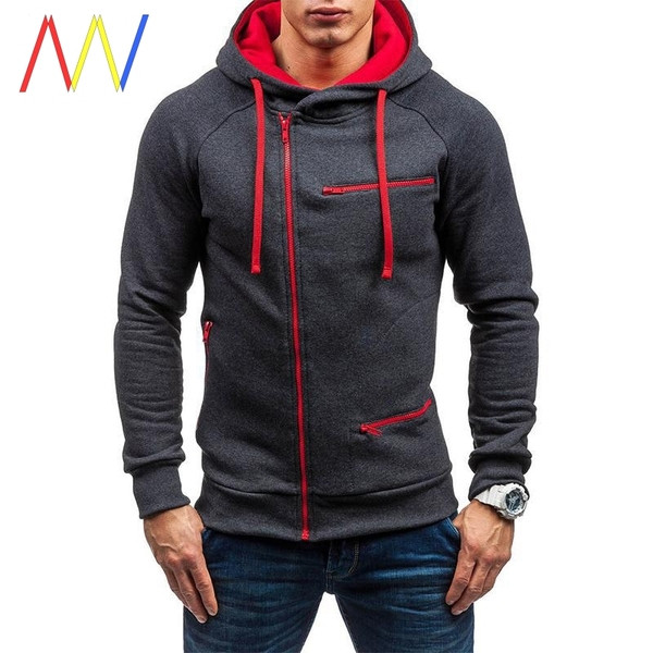 Ανδρική μπλούζα με φερμουάρ και πλευρική στερέωση