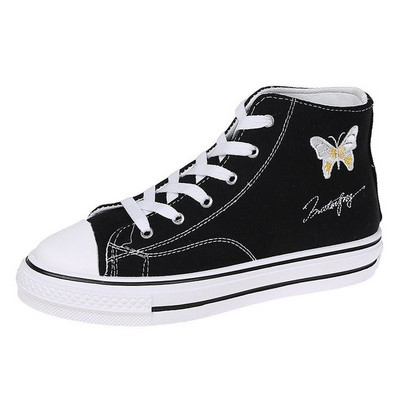 Σπορ αθλητικά παπούτσια με επίπεδη σόλα και χρωματιστό κέντημα