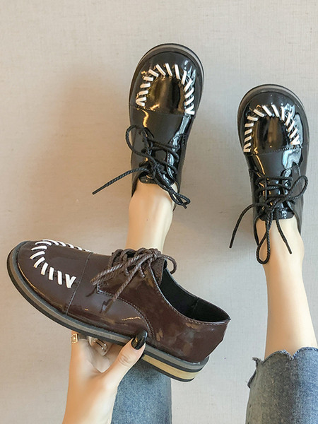 Γυναικεία casual παπούτσια με κορδόνια και επίπεδη σόλα