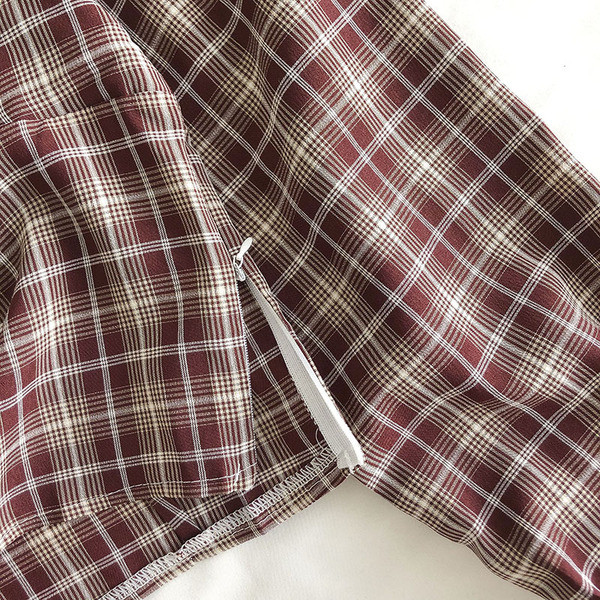 Új modell kockás női ing elülső zsebekkel