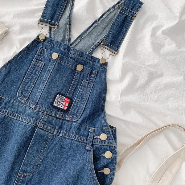 Γυναικείες ολοσωμες  φόρμες τζιν με κουμπιά και τσέπες