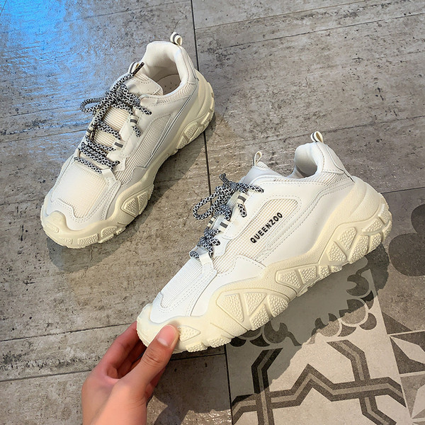 Casual γυναικεία αθλητικά παπούτσια με πλατφόρμα και κορδόνια 6 cm