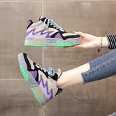 Γυναικεία casual αθλητικά παπούτσια από οικολογικό σουέτ με κορδόνια