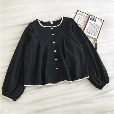 Új modell női ing négyzet alakú nyakkivágással és hosszú ujjal