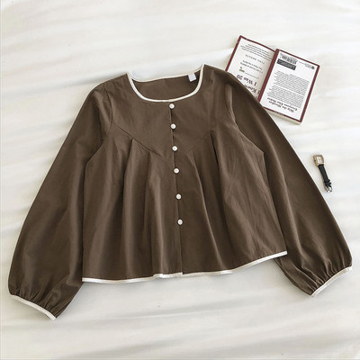 Új modell női ing négyzet alakú nyakkivágással és hosszú ujjal