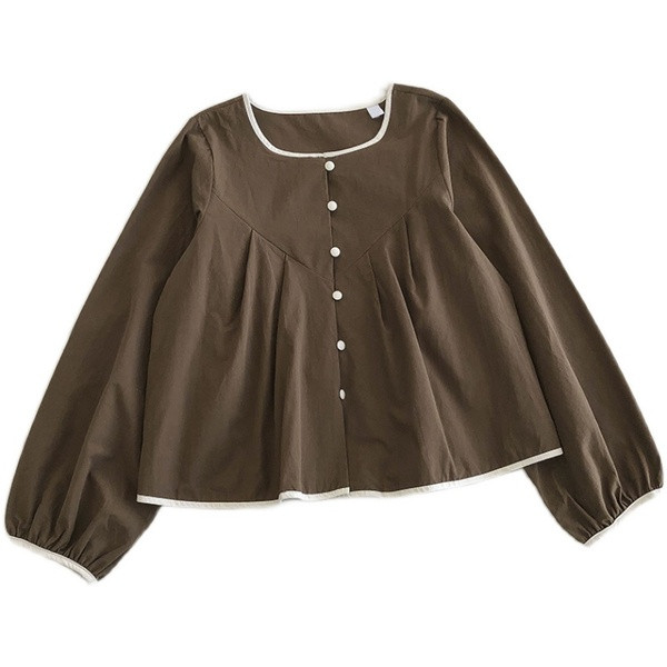 Új modell női ing négyzet alakú nyakkivágással és hosszú ujjal