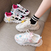 Γυναικεία αθλητικά αθλητικά παπούτσια με κορδόνια και τραχιά σόλα