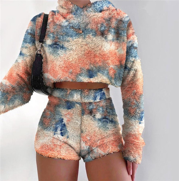Női pehely pulóver és rövidnadrág szett