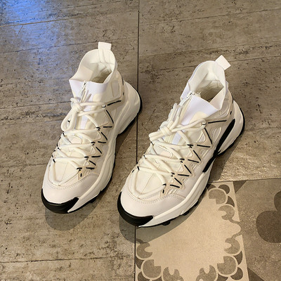 Női zokni típusú tornacipő fűzővel és cipzárral