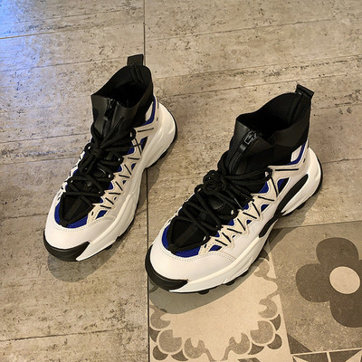 Női zokni típusú tornacipő fűzővel és cipzárral