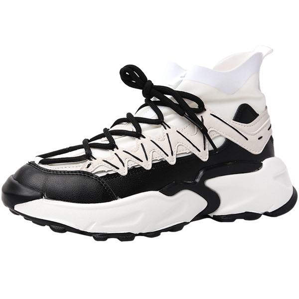 Női zokni típusú tornacipő fűzővel és cipzárral