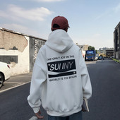 Φθινοπωρινό ανδρικό φούτερ με κουκούλα και επιγραφές