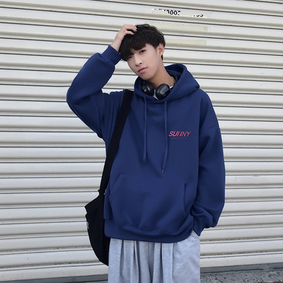 Φθινοπωρινό ανδρικό φούτερ με κουκούλα και επιγραφές