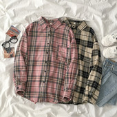 Retro stílusú kockás női ing zsebbel