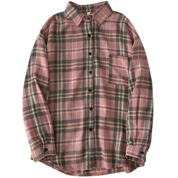 Retro stílusú kockás női ing zsebbel