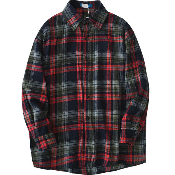 Retro stílusú női kockás ing, hosszú ujjal