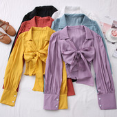 Uue mudeli naiste särk paela ja spitsikaelusega