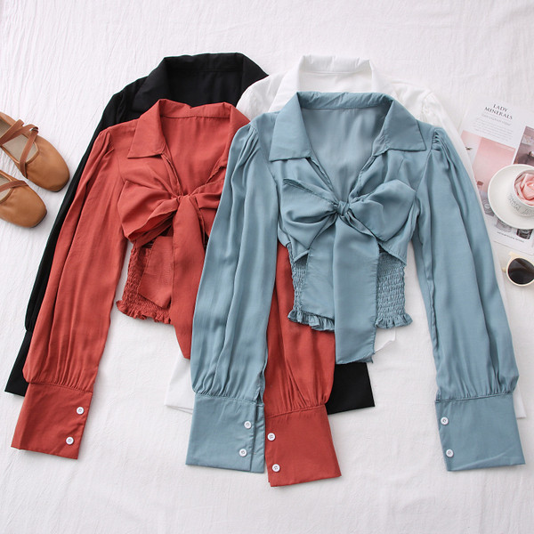 Uue mudeli naiste särk paela ja spitsikaelusega