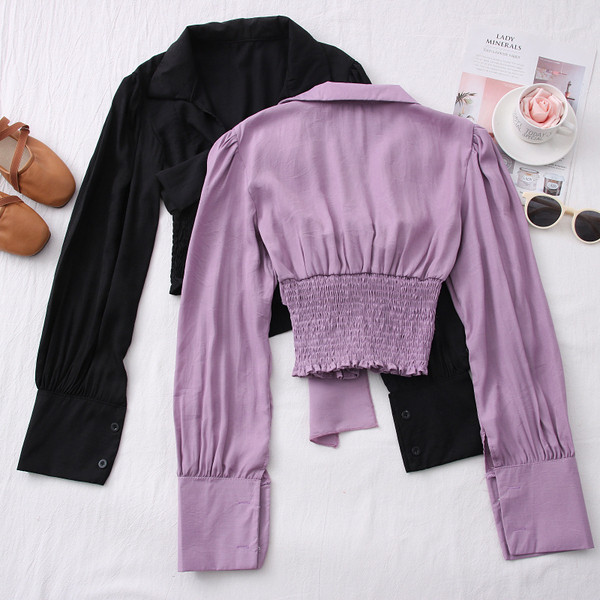 Uue mudeli naiste särk paela ja spitsikaelusega