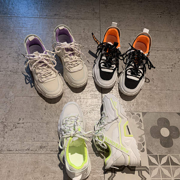 Casual γυναικεία αθλητικά παπούτσια με κορδόνια και πλατφόρμα 5 cm