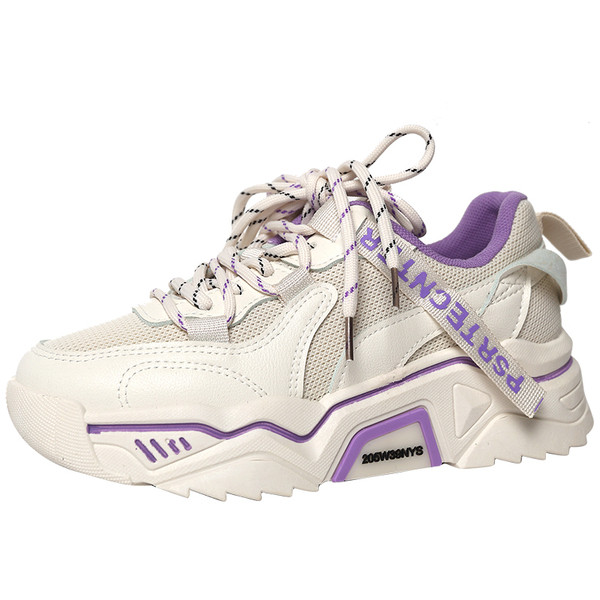 Casual γυναικεία αθλητικά παπούτσια με κορδόνια και πλατφόρμα 5 cm