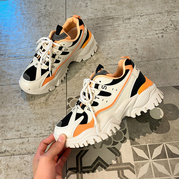 Γυναικεία casual αθλητικά παπούτσια με τραχιά σόλα