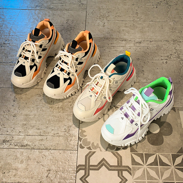 Γυναικεία casual αθλητικά παπούτσια με τραχιά σόλα