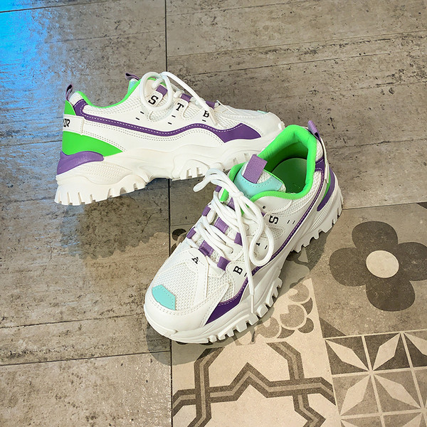 Γυναικεία casual αθλητικά παπούτσια με τραχιά σόλα