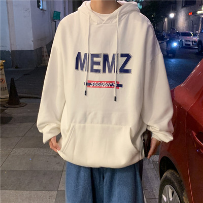 Φθινοπωρινό ανδρικό φούτερ με επιγραφές και εφαρμογή