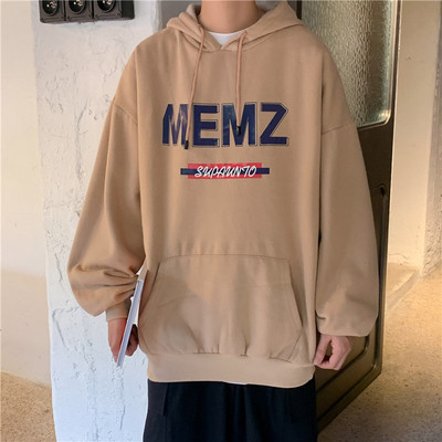 Φθινοπωρινό ανδρικό φούτερ με επιγραφές και εφαρμογή