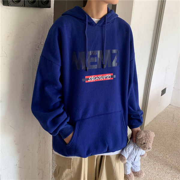 Φθινοπωρινό ανδρικό φούτερ με επιγραφές και εφαρμογή