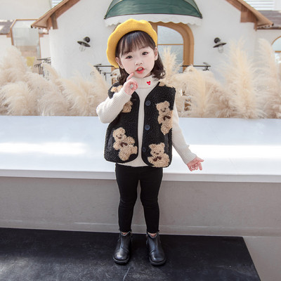 Παιδικό καθημερινό γιλέκο με κουμπιά για κορίτσια