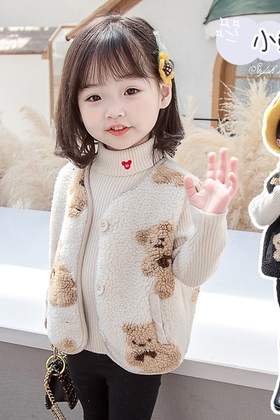 Παιδικό καθημερινό γιλέκο με κουμπιά για κορίτσια