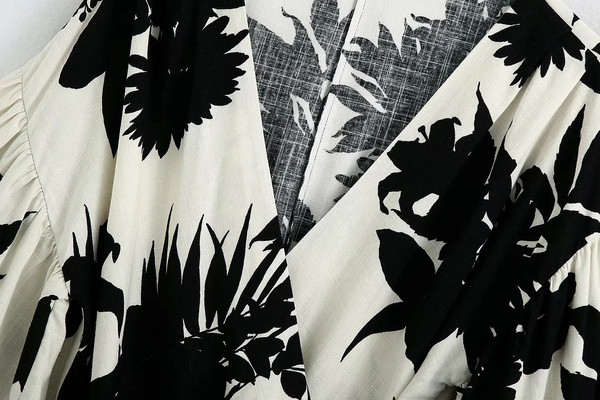 Új modell nyári ing nyakkendővel és széles ujjakkal